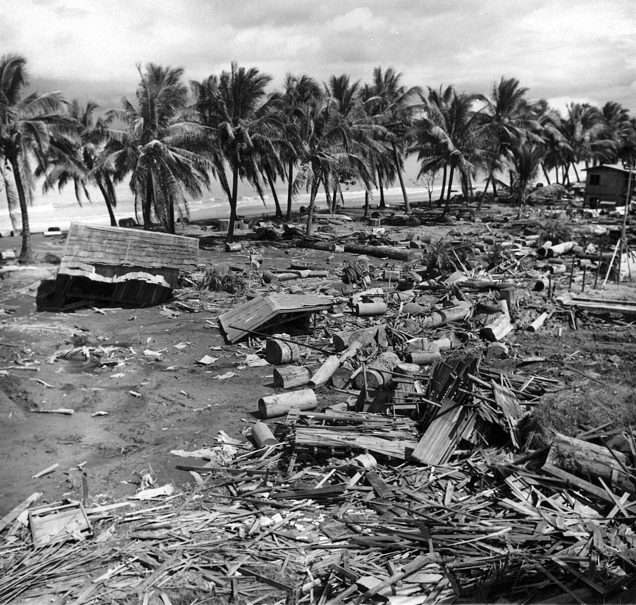 Archive photo from Lebak, Sultan Kudarat: coastal damage after the 1976 Moro Gulf tsunami.
